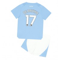 Echipament fotbal Manchester City Kevin De Bruyne #17 Tricou Acasa 2023-24 pentru copii maneca scurta (+ Pantaloni scurti)
